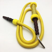 Tuyau Shisha de narguilé jaune en bois de conception de tête de 1.8m (ES-HH-010-1)